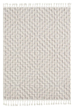 Load image into Gallery viewer, Orchid Textured Geometric Pattern Ivory Rug