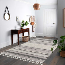 Load image into Gallery viewer, Striped Cuba Pattern Grey Rug