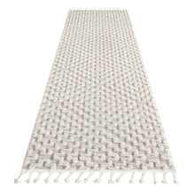 Load image into Gallery viewer, Orchid Textured Geometric Pattern Ivory Runner