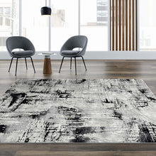 Load image into Gallery viewer, Graffiti Design Black and White Rug
