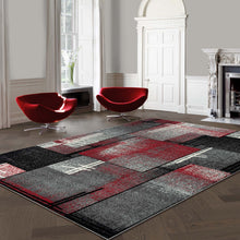 Load image into Gallery viewer, Geometric Mosaic Pattern Red Rug