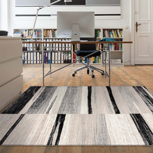 Load image into Gallery viewer, Modern Striped Grey Rug