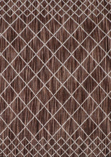 Load image into Gallery viewer, Diamond Pattern Hand-Woven Wool Chocolate Rug