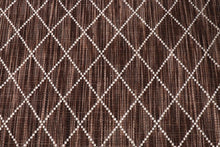 Load image into Gallery viewer, Diamond Pattern Hand-Woven Wool Chocolate Rug