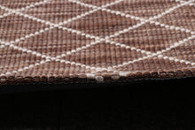 Load image into Gallery viewer, Diamond Pattern Hand-Woven Wool Chocolate Rug