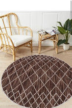 Load image into Gallery viewer, Diamond Pattern Hand-Woven Wool Chocolate Rug