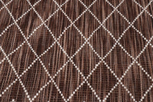 Load image into Gallery viewer, Diamond Pattern Hand-Woven Wool Chocolate Rug
