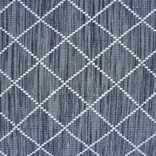 Load image into Gallery viewer, Diamond Pattern Hand-Woven Wool Dark Grey Rug