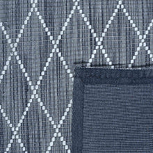 Load image into Gallery viewer, Diamond Pattern Hand-Woven Wool Dark Grey Rug