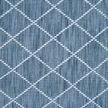 Load image into Gallery viewer, Diamond Pattern Hand-Woven Wool Teal Rug