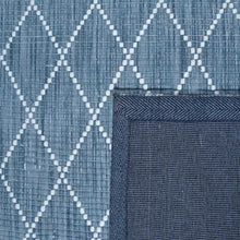 Load image into Gallery viewer, Diamond Pattern Hand-Woven Wool Teal Rug