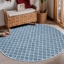 Load image into Gallery viewer, Diamond Pattern Hand-Woven Wool Teal Rug