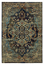 Load image into Gallery viewer, Persian Oriental Luxe Navy Rug