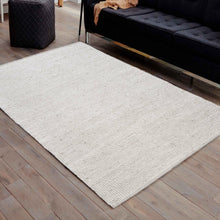 Load image into Gallery viewer, Braided and Looped Hand-Woven Wool Beige Rug