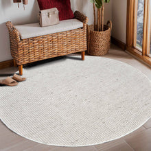 Load image into Gallery viewer, Braided and Looped Hand-Woven Wool Beige Rug