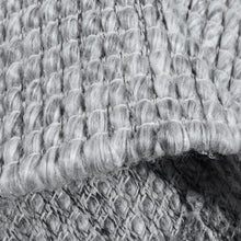 Load image into Gallery viewer, Braided and Looped Hand-Woven Wool Grey Rug