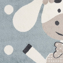 Load image into Gallery viewer, Kids Zoo Animals Blue Rug