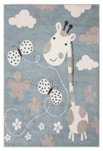 Load image into Gallery viewer, Kids Zoo Animals Blue Rug