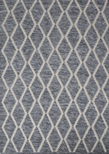 Load image into Gallery viewer, Lattice Hand-Woven Wool Grey Rug