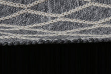 Load image into Gallery viewer, Lattice Hand-Woven Wool Grey Rug