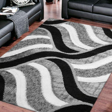 Load image into Gallery viewer, Shaggy Wavy Grey Rug