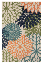 Load image into Gallery viewer, Bohemian Outdoor/Indoor Floral Green Rug