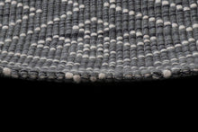 Load image into Gallery viewer, Geometric Textured Hand-Woven Wool Grey Rug