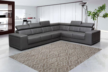 Load image into Gallery viewer, Geometric Textured Hand-Woven Wool Natural Rug