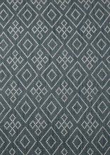 Load image into Gallery viewer, Geometric Textured Hand-Woven Wool Teal Rug