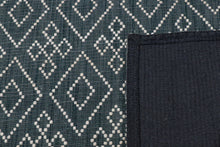 Load image into Gallery viewer, Geometric Textured Hand-Woven Wool Teal Rug