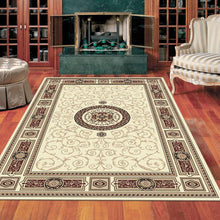 Load image into Gallery viewer, Brown Boarder Lover Cream Rug