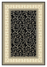 Load image into Gallery viewer, Elegant Boarder Traditional Lover Black Rug