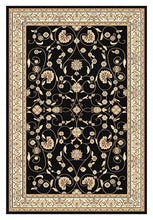 Load image into Gallery viewer, Golden Boarder Traditional Design Black Rug
