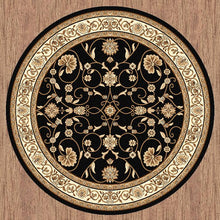 Load image into Gallery viewer, Golden Boarder Traditional Design Black Round