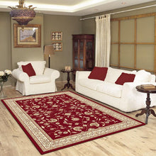 Load image into Gallery viewer, Golden Boarder Traditional Design Red Rug
