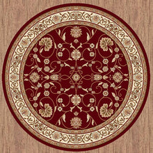 Load image into Gallery viewer, Golden Boarder Traditional Design Red Round