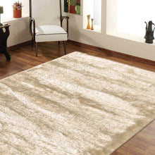 Load image into Gallery viewer, Casual Plain Design Shaggy Beige Rug