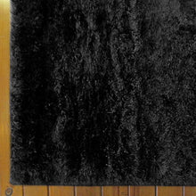 Load image into Gallery viewer, Casuals Plain Design Shaggy Black Rug