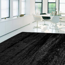 Load image into Gallery viewer, Casuals Plain Design Shaggy Black Rug