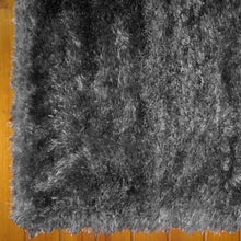 Load image into Gallery viewer, Casual Plain Design Shaggy Dark Grey Rug