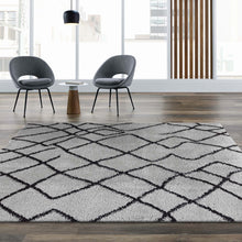 Load image into Gallery viewer, Moroccan Plushy Diamond Grey Rug