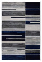 Load image into Gallery viewer, Stripped Black & White Rug