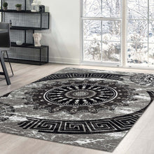 Load image into Gallery viewer, Versace Round Design Grey Rug