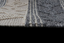 Load image into Gallery viewer, Tribal Knit Hand-Woven Wool Grey Rug