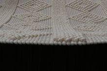 Load image into Gallery viewer, Tribal Knit Hand-Woven Wool Natural Rug