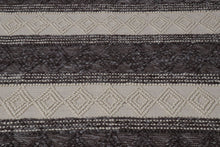 Load image into Gallery viewer, Tribal Knit Hand-Woven Wool Chocolate Rug