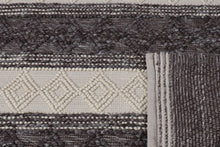 Load image into Gallery viewer, Tribal Knit Hand-Woven Wool Chocolate Rug
