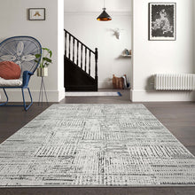 Load image into Gallery viewer, Outdoor Solid Striped Light Grey Rug