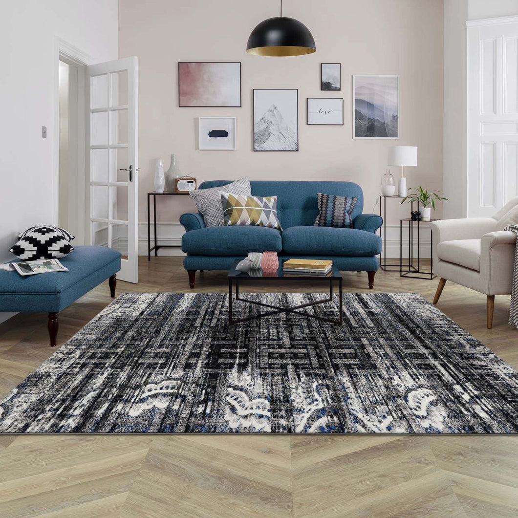 Modern Stripe Design Grey Rug