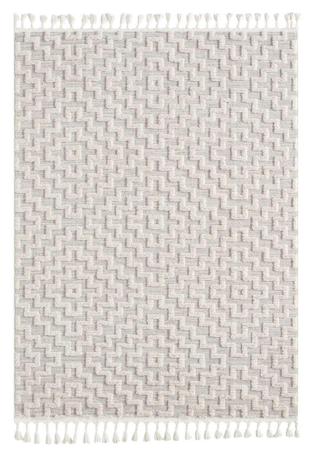 Orchid Textured Geometric Pattern Ivory Rug